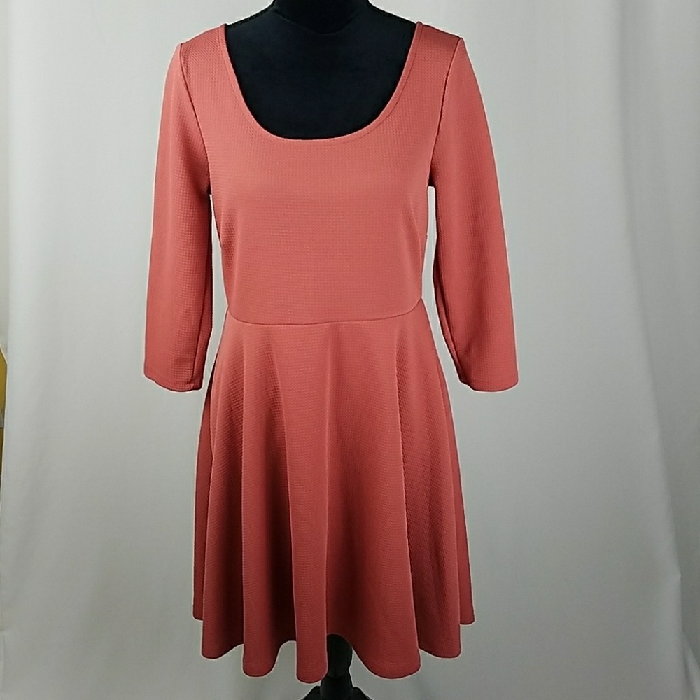 Forever 21+ women plus size 0X short sleeve skate dress pink minimalist Vacation